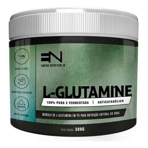 L-glutamina 300g 100% Pura (melhor Preço) Empire Nutrition Foto 1
