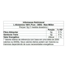 L-glutamine 100% Pure 300g New Millen Sabor Without flavor Foto mini 3