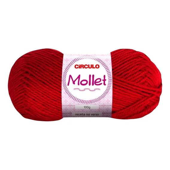 Lã Mollet Circulo 100 Gramas Circulo Crochê Tricô Cor Paixão Foto 1