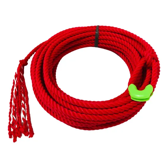 Laço Americano Torcido Team Roping 10mts Vermelho Boi Cavalo Foto 1