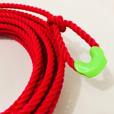 Laço Americano Torcido Team Roping 10mts Vermelho Boi Cavalo Foto mini 3