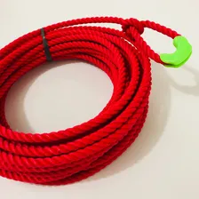 Laço Americano Torcido Team Roping 10mts Vermelho Boi Cavalo Foto mini 2