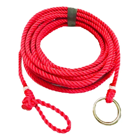 Laço De Corda Torcido Americano Profissional Cor Vermelho 3 Tentos Laçar 10mt Foto 1