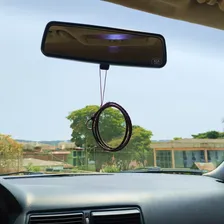 Laço Enfeite Para Retrovisor Em Couro Ecologico Trançado Cor Marrom Foto mini  2
