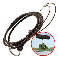Laço Enfeite Para Retrovisor Em Couro Ecologico Trançado Cor Marrom Foto  mini 1