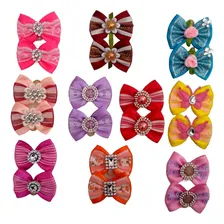 Laços Pet 20 Lacinhos Luxo Fêmea Médio 10 Pares Rochanelli Foto mini 3