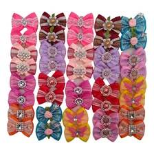 Laços Pet 20 Lacinhos Luxo Fêmea Médio 10 Pares Rochanelli Foto mini 2