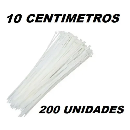 Lacre Nylon Abraçadeira Plástica Tairap 3,6mm X 20cm Branco Foto 1