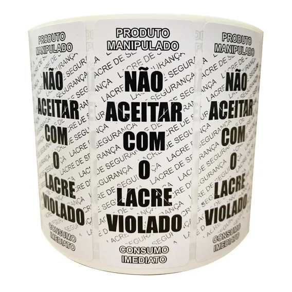Lacre Para Embalagem Pizza Comida Delivery 1000 Unid Cor Preto Foto 1