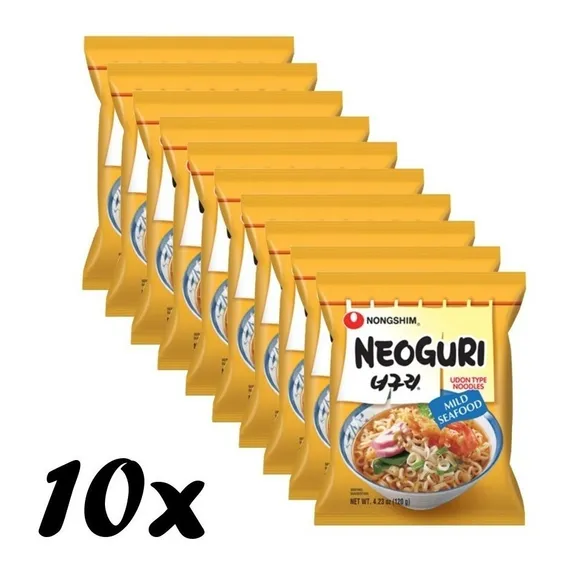 Lamen Coreano Neoguri Suave Miojo Macarrão Instantâneo 10x Foto 1
