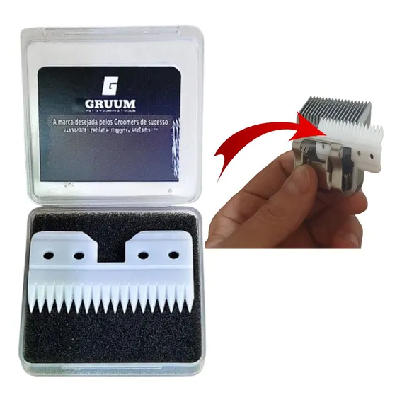Lamina Cortante De Cerâmica 3f 4f 5f 7f 10 30 P/ Lamina Oster A6 Lamina Andis Agc2 Lamina Wahl Km2 Km5 18 Dentes - Gruum Foto 1