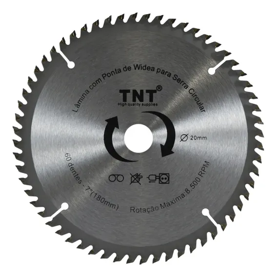 Lamina De Serra Circular 180mm X 60 Dentes 7 P/ AlumÃnio Foto 1