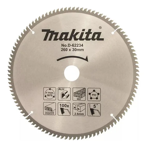 Lamina De Serra Makita Tct 260mmx30mm 100 Dentes Foto 1