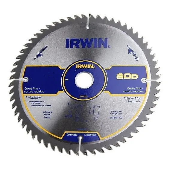 Lamina Disco Serra Circular 14 350mm 60d Corte Rápido Irwin Cor Prateado Foto 1