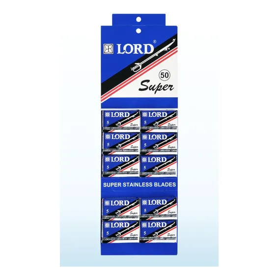 Lamina Inox Barbear Lord Super Kit 10 X 5 Cartelas 500 Foto 1
