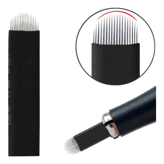 Lamina Para Tebori 0,18mm U Flex Nano Micro Sobrancelha 10 U Foto 1