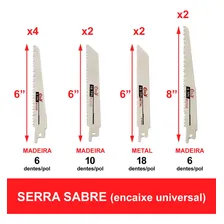 Lâmina Serra Sabre 6-8 Polegadas Metal E Madeira C/10 Peças Foto mini 4
