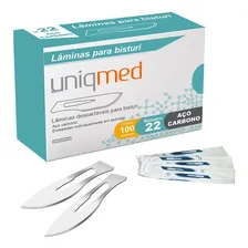Laminas Para Bisturi Aço Carbono N22 Uniqmed Foto mini 3