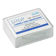 LamÃnula Para Microscopia 24x32 Mm Drop 500 Unidades Vidro Cor Transparente 127/220v Foto mini 1