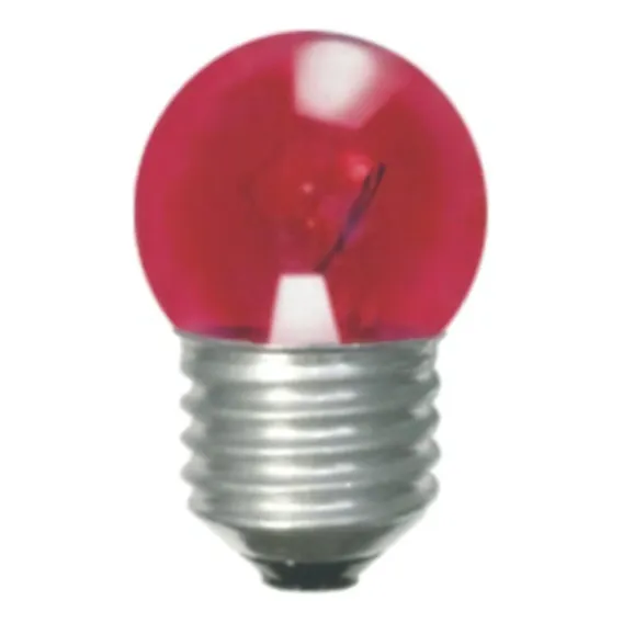 Lampada Bolinha Incandescente Sadokin 7w 127v Vermelha Foto 1