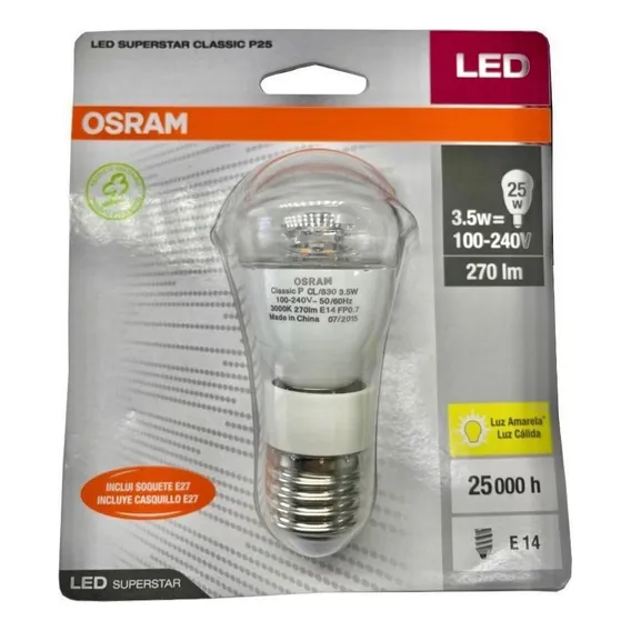 Lampada Bolinha Led 3,5w Biv 3000k E14/e27 Osram Foto 1