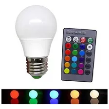 Lâmpada Bulbo Led Rgb 5w E27 Bivolt Colorida Controle Foto  mini 1