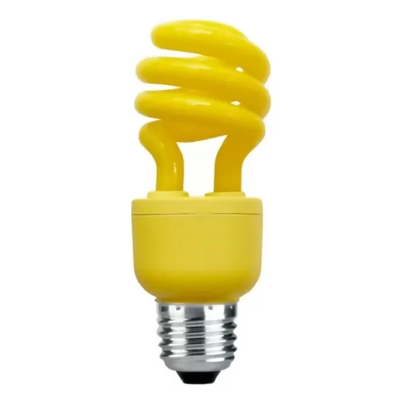 Lâmpada Compacta Amarela Espiral 15w 127v E27 Anti Inseto Foto 1