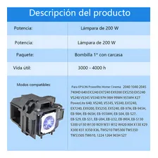 Lâmpada de projetor compatĂvel com Epson com caixa Elplp88 Eb-S31 W04+ Foto mini 4
