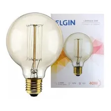 Lâmpada Filamento De Carbono 40w E27 G95 Retrô Vintage 127v Foto  mini 1