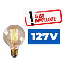 Lâmpada Filamento De Carbono G80 40w Vintage Retro 110v E27 Foto mini  2