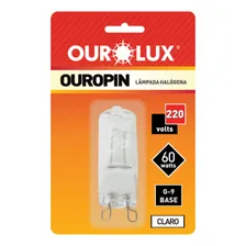 Lampada Halogena Halopin G9 60w Clara 110v Ou 220v Ourolux Luz 2800k Foto mini 1