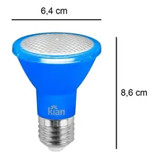 Lâmpada Kian Led Par20 6w Azul Base E27 Foto mini 4