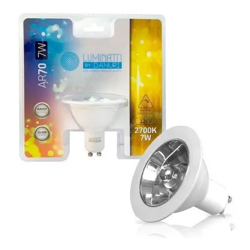 Lâmpada Led Ar70 Dimerizável 7w 127v Branco Quente Foto 1