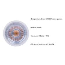 Lampada Led Dicroica Mr16 Gu10 6w 3000k Branco Quente Lup06 Foto mini 3
