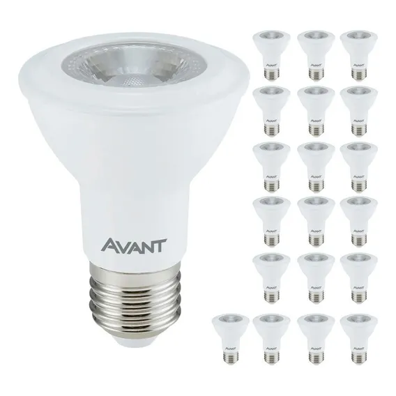 Lâmpada Led Par20 7w 3000k Bivolt E27- Avant - Kit 20 Und Foto 1