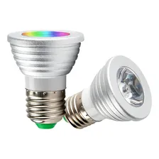 Lâmpada Led Rgb 16 Cores 5w Bivolt E27 Com Controle Remoto Foto  mini 1
