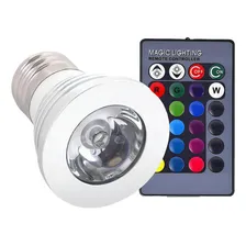 Lâmpada Led Rgb 16 Cores 5w Bivolt E27 Com Controle Remoto Foto mini  2