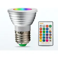 Lâmpada Led Rgb 16 Cores 5w Bivolt E27 Com Controle Remoto Foto mini  3