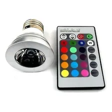 Lâmpada Led Rgbw 3w 16 Cores + Controle Remoto 24 Funções 110v/220v Foto  mini 1