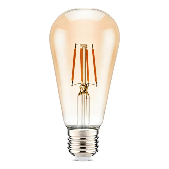 Lâmpada Led St64 Filamento 4w 2200k Âmbar E27 Tramontina Bivolt Foto 1