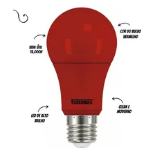 Lâmpada Led Taschibra Tkl Colors 5w Bivolt E27 Vermelha Foto mini  3