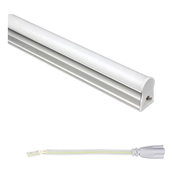 Lampada Led Tubular T5 120cm 3000k Base/calha Completa Luz Branco-quente 110v/220v Foto 1
