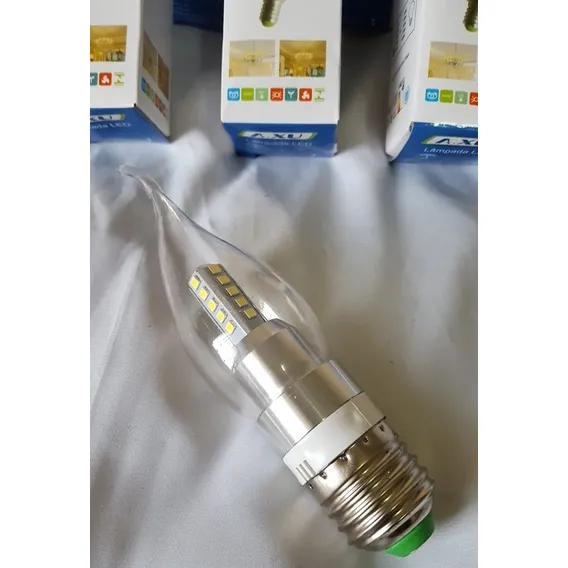 Lampada Lustre Abajur Retro Amarela Cristal Led Tipo Vela Cor LUZ AMARELADA 3000K 110V/220V (Bivolt) Foto 1