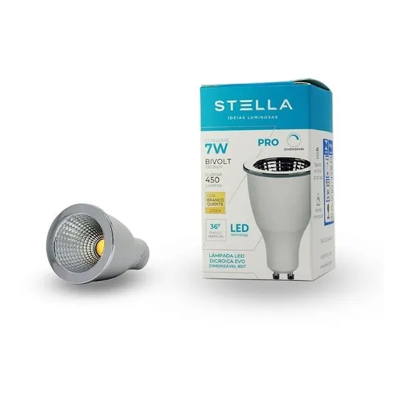 Lampada Mr16 Led Dicroica Irc Dimerizavel Stella 2700k Gu10 Luz 2700K BRANCO QUENTE Bivolt Foto 1