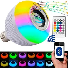 Lampada Musical Caixa Som Bluetooth Led Rgb Com Controle E27 Foto mini  2