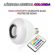 Lampada Musical Caixa Som Bluetooth Led Rgb Com Controle E27 Foto mini 4