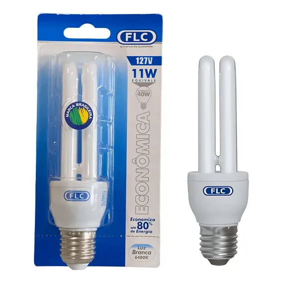 Lampada Pl Eletronica 11w 6400k 605lm 127v E27 Flc Foto 1