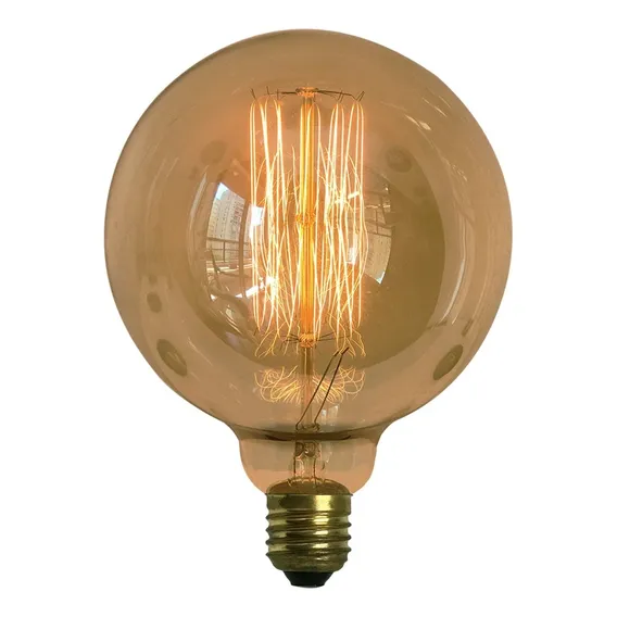 Lâmpada Retrô Filamento De Carbono G125 220v 40w E27 Foto 1
