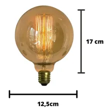 Lâmpada Retrô Filamento De Carbono G125 220v 40w E27 Foto mini  2