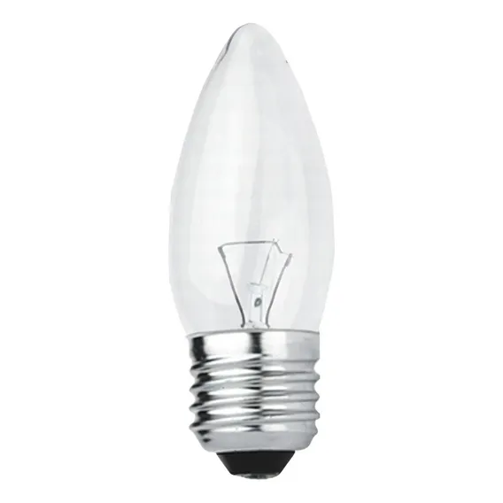 Lâmpada Vela 40w Rosca E-27 Incandescente Clara Abajur Foto 1